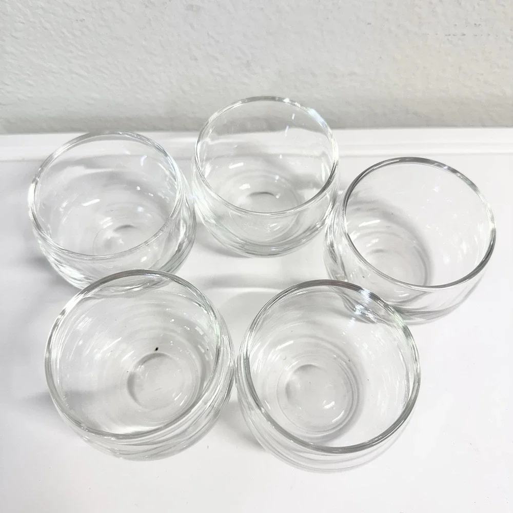 Clear Glass Roly Poly Cocktail Whiskey Glasses Set of 5 Small 2.25